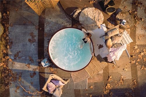 Bestway® LAY-Z-SPA® Whirlpool Helsinki AirJet Plus™ für 7 Personen, Ø 180 x 66 cm, Holz-Optik (Pinie)