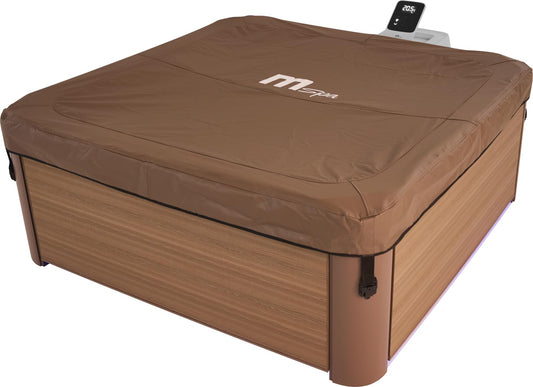 MSPA Whirlpool Oslo Amber – 160x160x65 cm – Aufblasbarer Whirlpool für 6 Personen mit 120 Massagedüsen, 8 Hydromassagedüsen, PTC-Heizung, LED-Licht, Ozondesinfektion & Thermoabdeckung