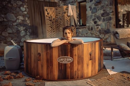 Bestway® LAY-Z-SPA® Whirlpool Helsinki AirJet Plus™ für 7 Personen, Ø 180 x 66 cm, Holz-Optik (Pinie)