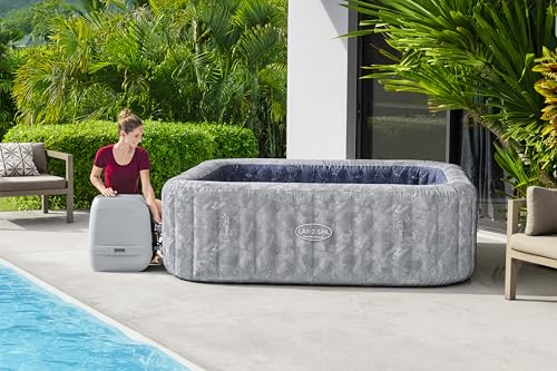 Bestway® Lay-Z-SPA® Energiespar-Whirlpool San Francisco HydroJet Pro™ mit App-Steuerung, für 7 Personen 230 x 230 x 71 cm, Marmor-Optik (Samtgrau)