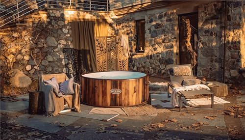Bestway® LAY-Z-SPA® Whirlpool Helsinki AirJet Plus™ für 7 Personen, Ø 180 x 66 cm, Holz-Optik (Pinie)