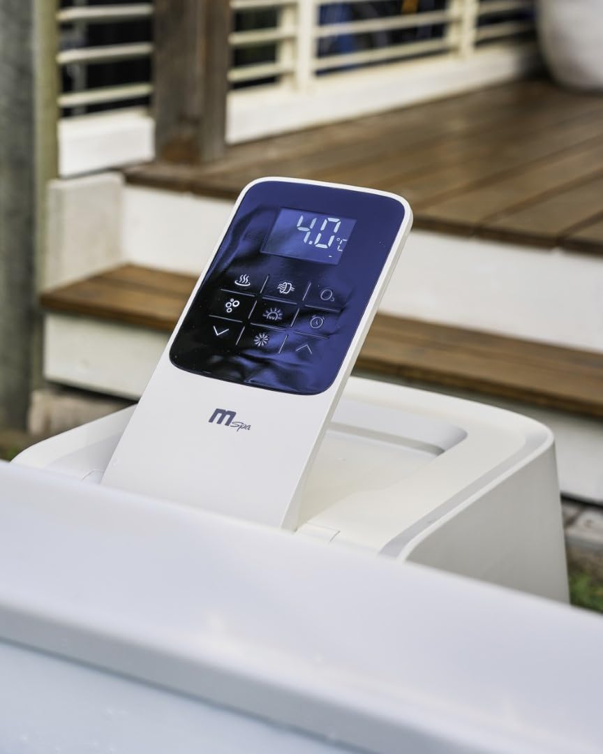 MSPA Whirlpool Oslo Amber – 160x160x65 cm – Aufblasbarer Whirlpool für 6 Personen mit 120 Massagedüsen, 8 Hydromassagedüsen, PTC-Heizung, LED-Licht, Ozondesinfektion & Thermoabdeckung