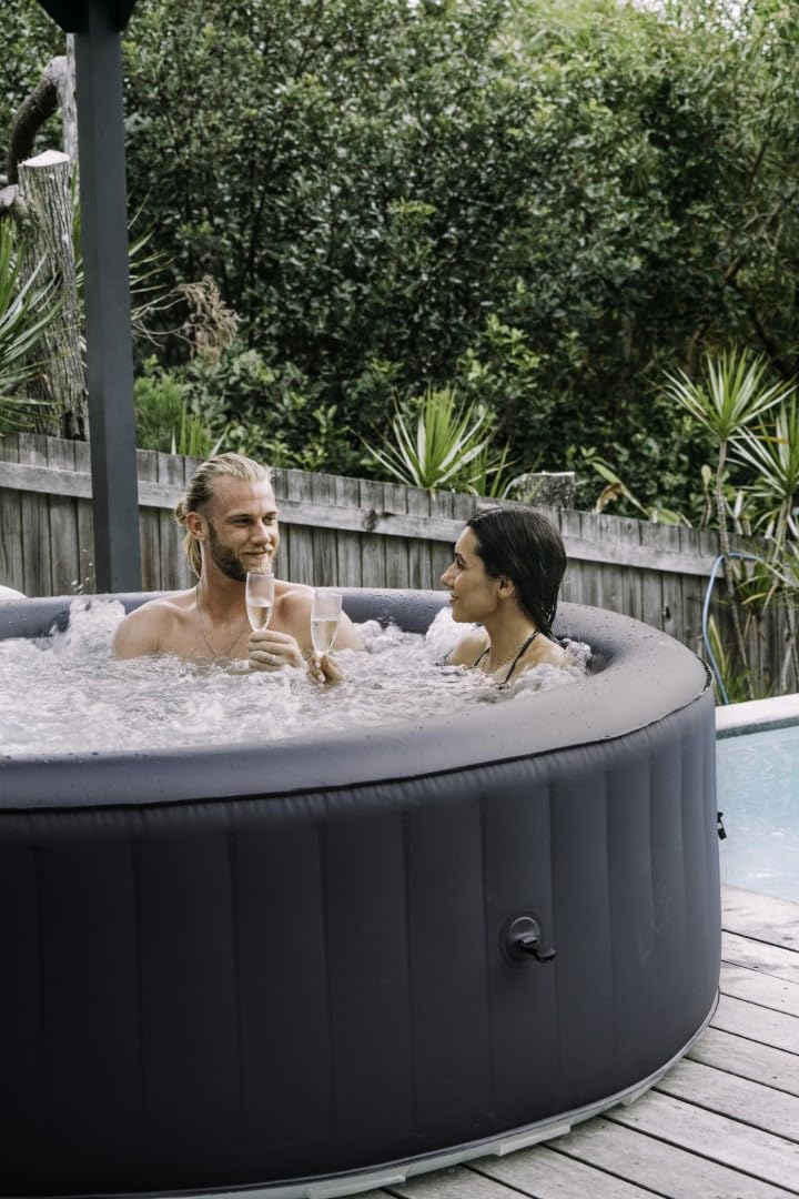 MSpa Whirlpool Aurora 204x204x70 cm – Aufblasbarer Whirlpool für 6 Personen mit 138 Massagedüsen, LED-Beleuchtung, UVC+ Desinfektion, Selbstaufblasfunktion & Rhino Tech™ 6-Schicht-Material