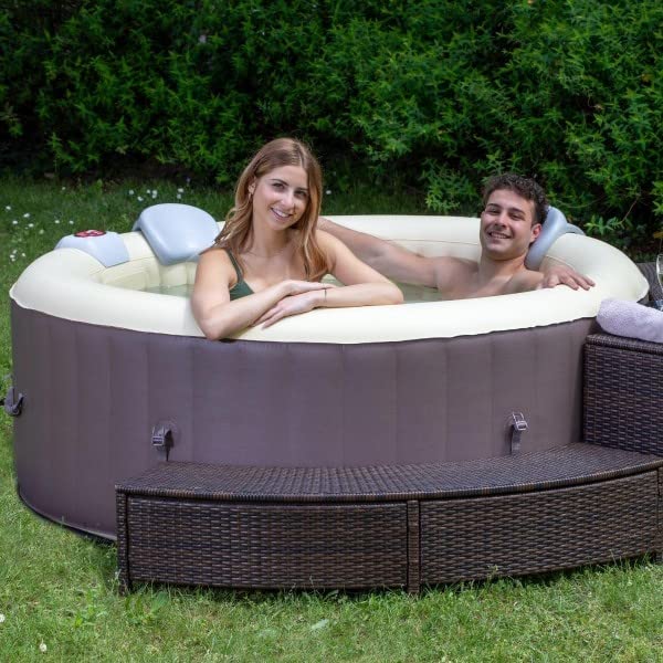 EASE.ZONE Spa aufblasbar beheizt, 800 Liters, Schwarz, 180 x 180 x 65 cm