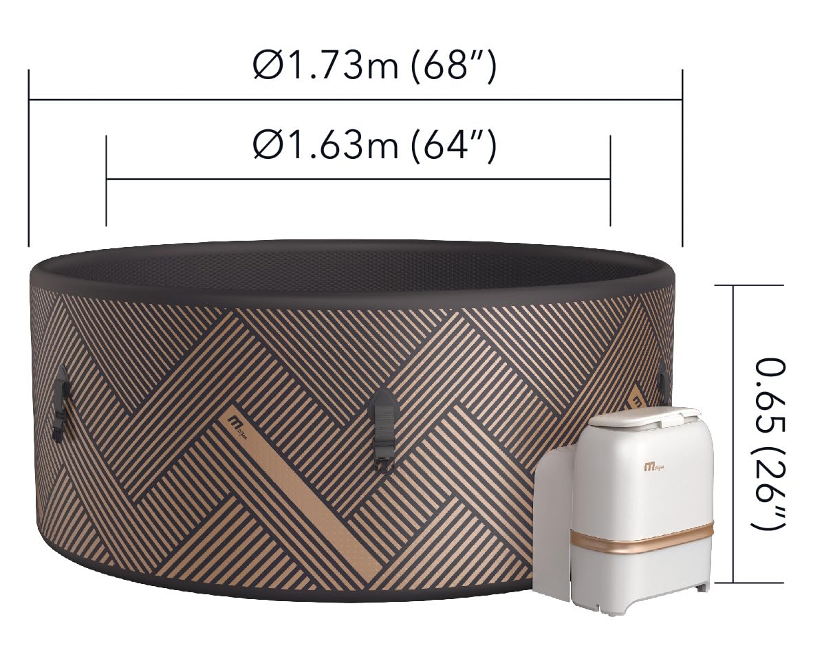 MSpa Whirlpool Mono Eco 192x192x65 cm – Aufblasbarer Whirlpool für 8 Personen mit 144 Massagedüsen, PTC-Heizung, UVC+ Desinfektion, Anti-Frost-System, App-Steuerung & Rhino Tech™ 6-Schicht-Material