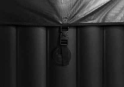 Edostory Hot Tub Aufblasbarer Tragbarer Ovaler Whirlpool Spa 2 Personen Whirlpool mit 90 Bubble Jets, Abdeckung, Filterkartuschen, Pumpe, Schwarz