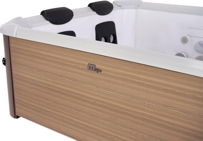 MSPA Whirlpool Oslo Amber – 160x160x65 cm – Aufblasbarer Whirlpool für 6 Personen mit 120 Massagedüsen, 8 Hydromassagedüsen, PTC-Heizung, LED-Licht, Ozondesinfektion & Thermoabdeckung