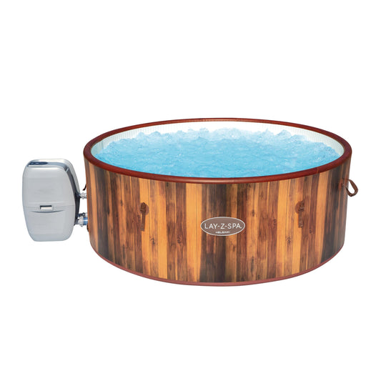Bestway® LAY-Z-SPA® Whirlpool Helsinki AirJet Plus™ für 7 Personen, Ø 180 x 66 cm, Holz-Optik (Pinie)