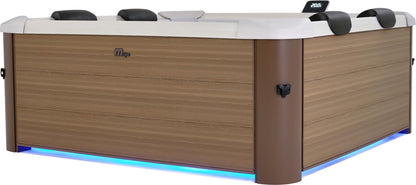 MSPA Whirlpool Oslo Amber – 160x160x65 cm – Aufblasbarer Whirlpool für 6 Personen mit 120 Massagedüsen, 8 Hydromassagedüsen, PTC-Heizung, LED-Licht, Ozondesinfektion & Thermoabdeckung