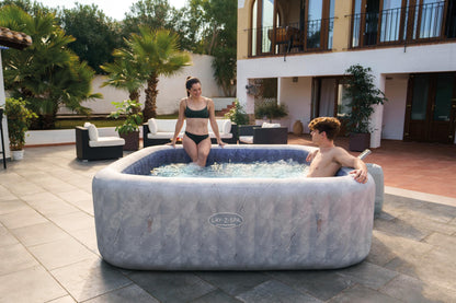 Bestway® Lay-Z-SPA® Energiespar-Whirlpool San Francisco HydroJet Pro™ mit App-Steuerung, für 7 Personen 230 x 230 x 71 cm, Marmor-Optik (Samtgrau)