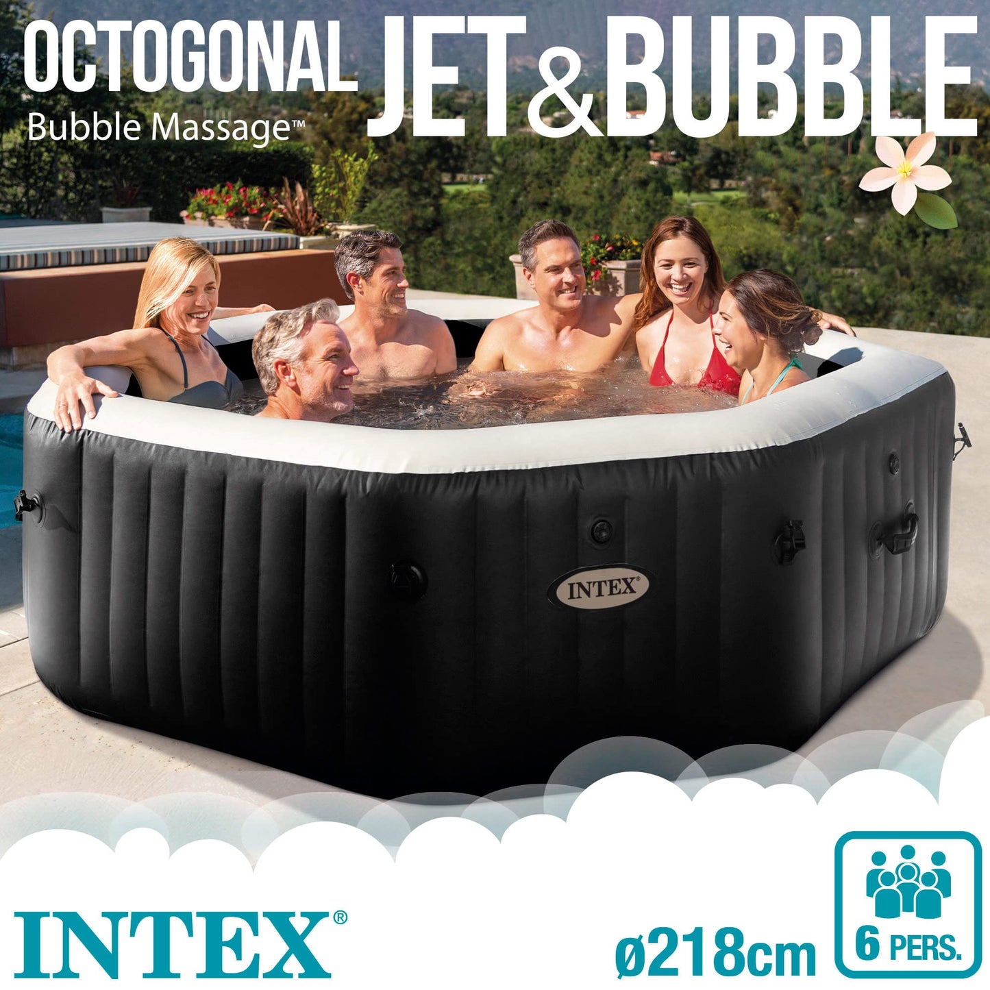 Intex 86IN X86IN X28IN PURESPA Jet and Bubble Deluxe Set