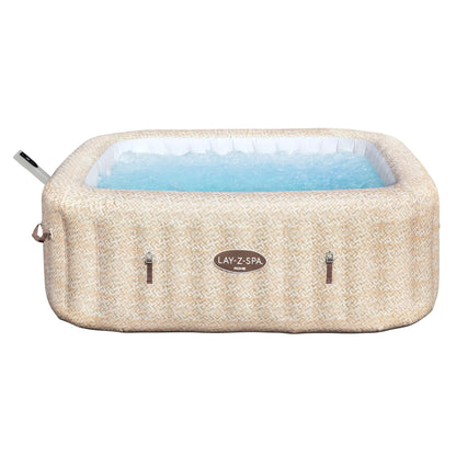 Bestway Lay-Z-SPA Whirlpool Rome AirJet, 201 x 201 x 71 cm, 7 Personen, Energiesparend, 180 AirJet-Düsen, App-Steuerung, UltraFit-Pumpeneinheit, Thermo-Abdeckung, TÜV Rheinland, Sandmarmor-Optik