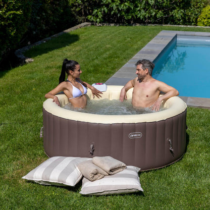 EASE.ZONE Spa aufblasbar beheizt, 800 Liters, Schwarz, 180 x 180 x 65 cm