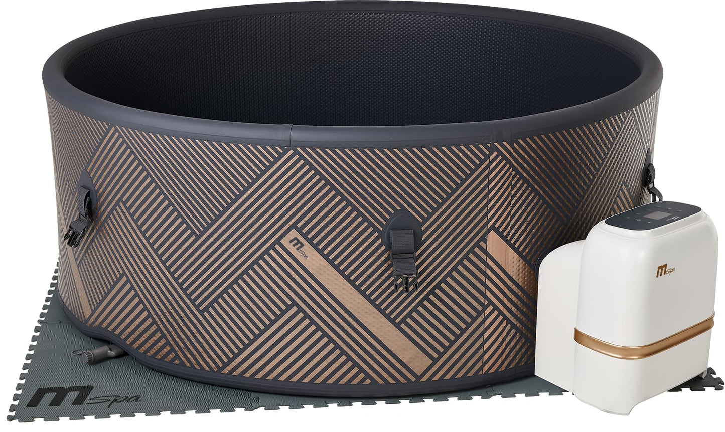 MSpa Whirlpool Mono Eco 192x192x65 cm – Aufblasbarer Whirlpool für 8 Personen mit 144 Massagedüsen, PTC-Heizung, UVC+ Desinfektion, Anti-Frost-System, App-Steuerung & Rhino Tech™ 6-Schicht-Material