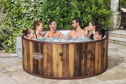 Bestway® LAY-Z-SPA® Whirlpool Helsinki AirJet Plus™ für 7 Personen, Ø 180 x 66 cm, Holz-Optik (Pinie)