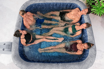 Bestway® Lay-Z-SPA® Energiespar-Whirlpool San Francisco HydroJet Pro™ mit App-Steuerung, für 7 Personen 230 x 230 x 71 cm, Marmor-Optik (Samtgrau)